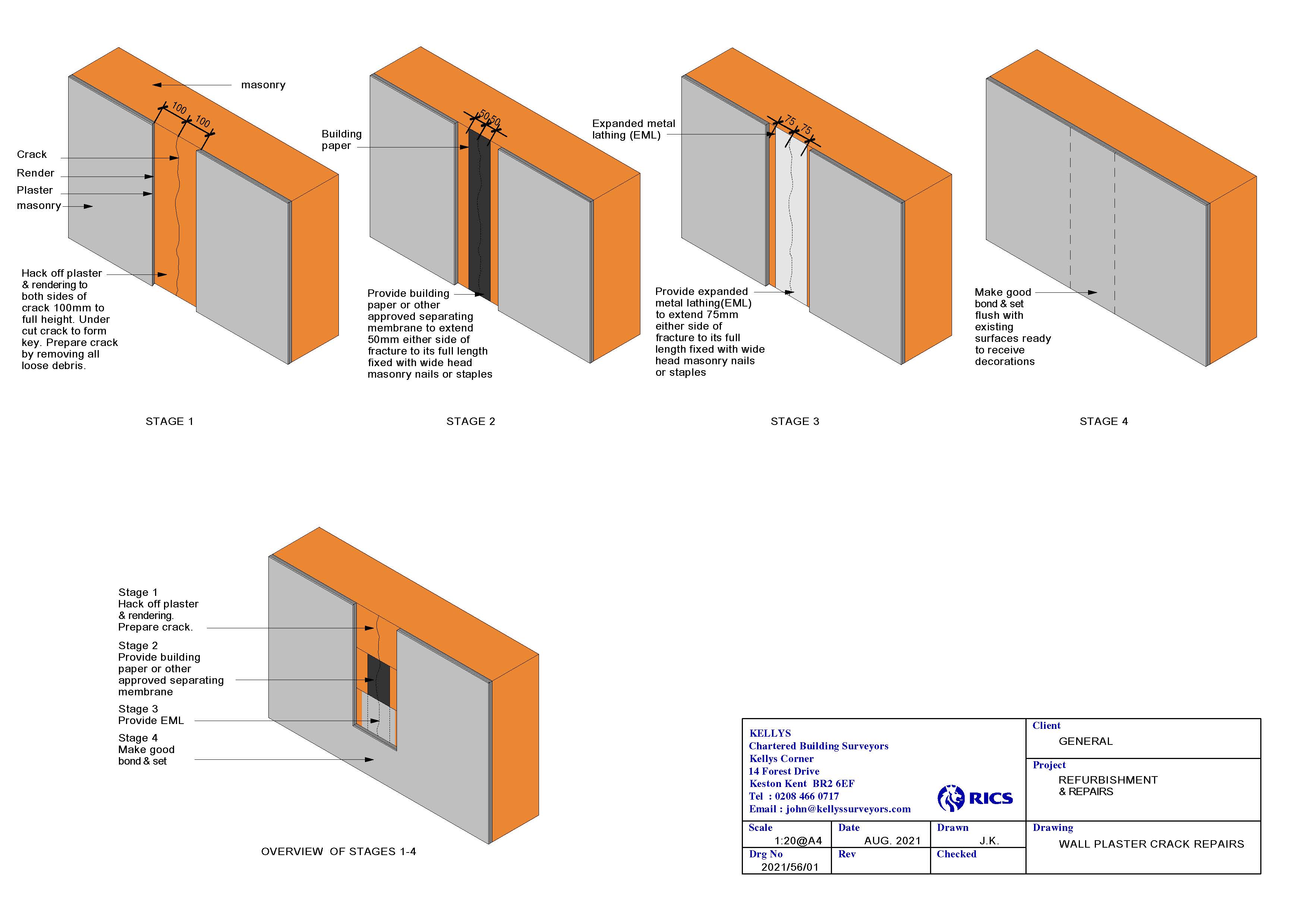 A Professional Guide to Crack Repair by Kelly's Surveyors, 
Bromley